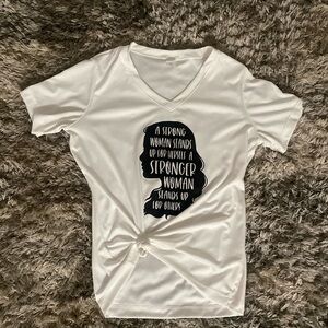 White tee with insprational quote